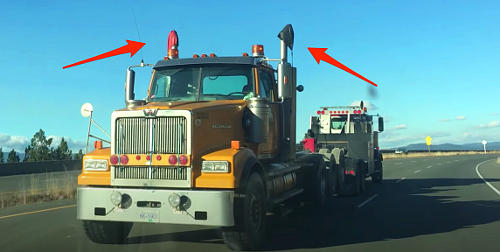 Tow truck drivers put bags over the exhaust stacks to prevent air from spinning the turbo's turbines when the engine is off and burning out the turbo.