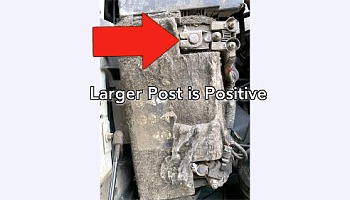 When identifying the positive terminal on the battery, it is always, always bigger than the negative post.