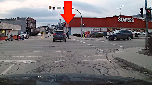 Failing to give the right-of-way to, or crowding pedestrians on a driver's test is an automatic fail.