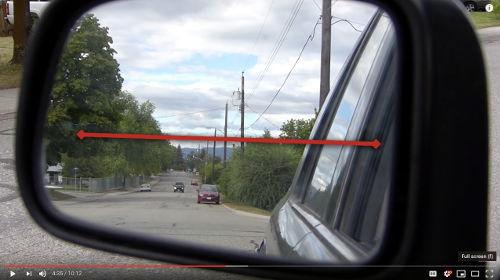 Adjust your mirrors correctly so you can see other traffic to the rear and sides at a glance.