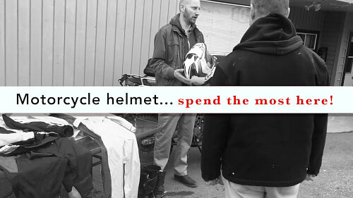 In most places, motorcycle helmets are the law. And because you're wearing it all the time, buy a good quality helmet that is comfortable.