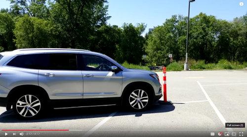 Work with pylons to learn about the blind areas around your vehicle and how to determine how far your vehicle is from an obstacle.