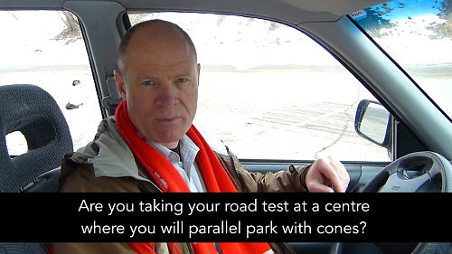 Do they parallel park with cones at the test centre where you're taking your driver's test?