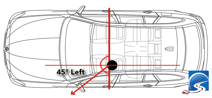 How to find the 45° landmark when you parallel park for a driver's test. This technique works for most vehicles.