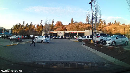 When driving in parking lots go slow to observe the quickly changing traffic situation.